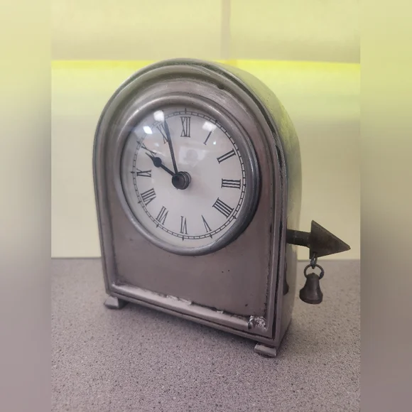 Silver Pewter Working Clock made in India